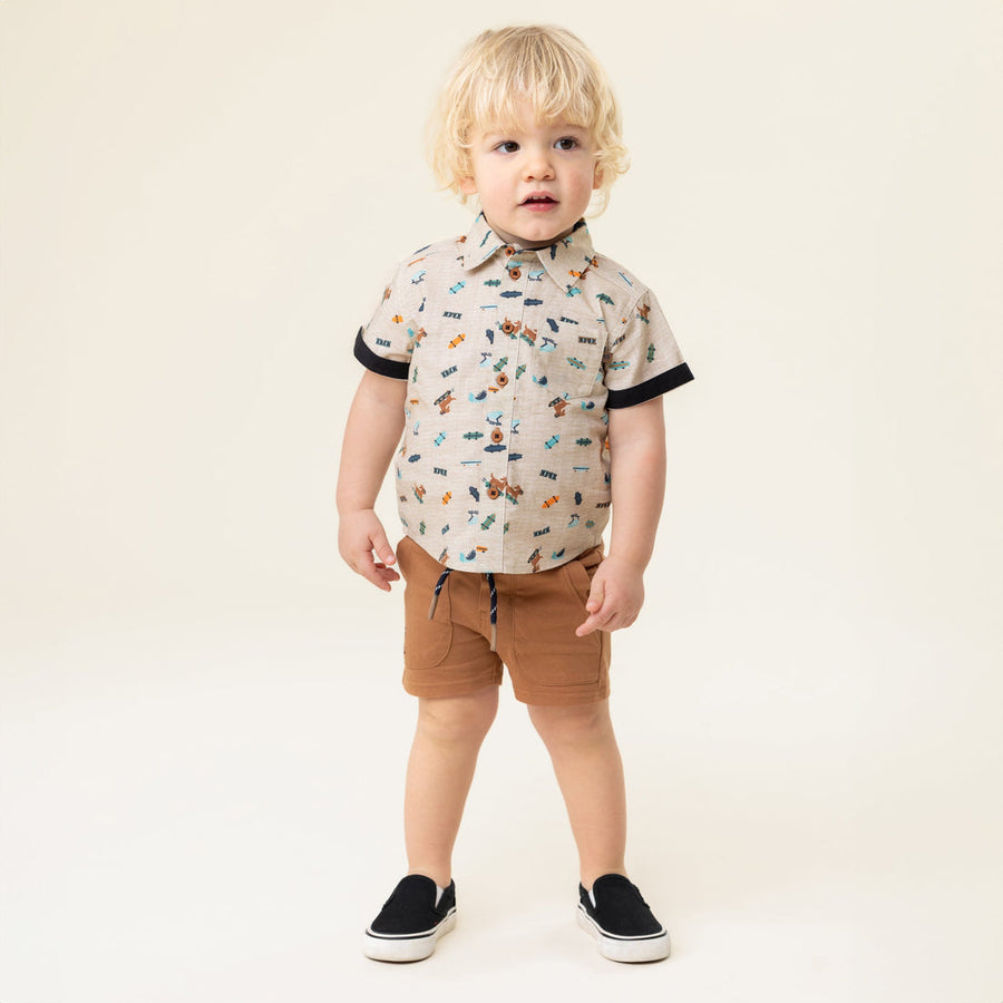 Baby Heather Beige Poplin Shirt