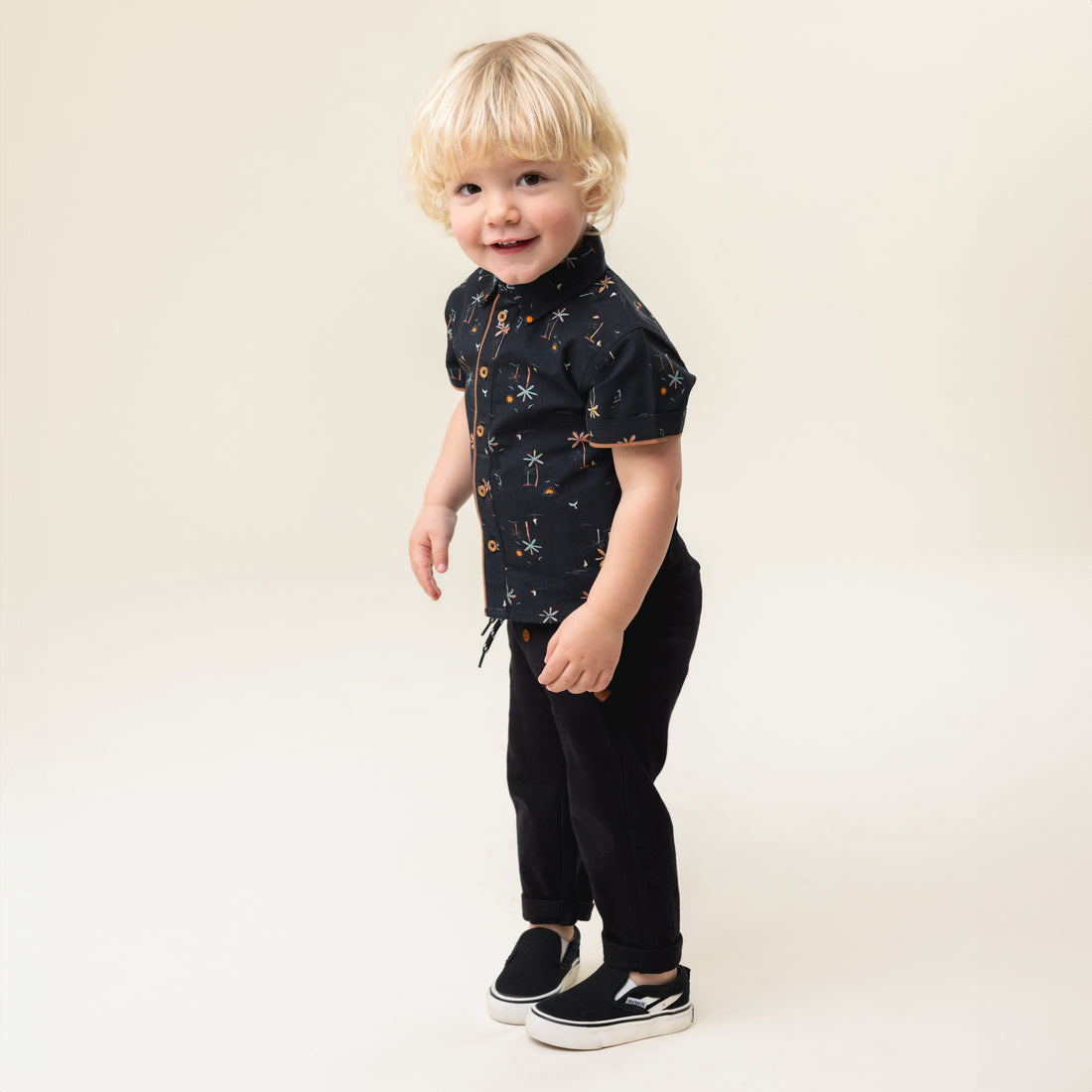 Baby Black Poplin Shirt