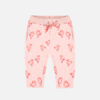 PINK QUILTED JERSEY PANTS WITH PATTERNS, BABY