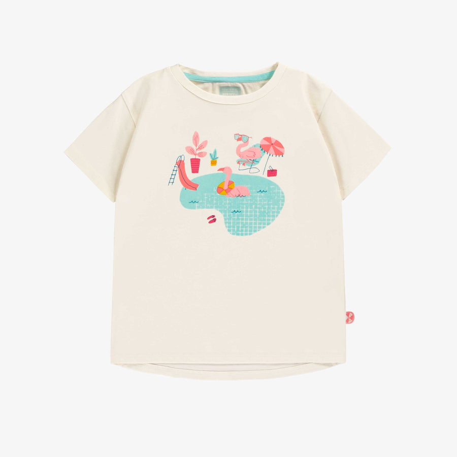 CREAM T-SHIRT WITH PINK ILLUSTRATION, CHILD