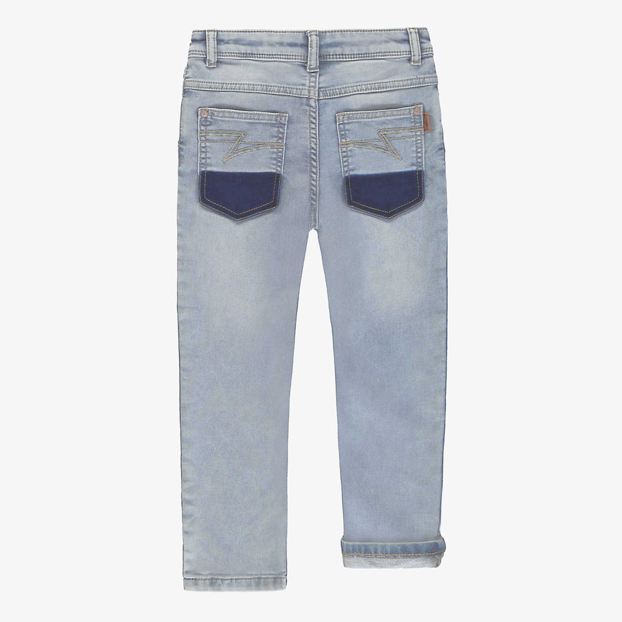 LIGHT BLUE JEANS WITH CONTRASTING POCKETS, CHILD