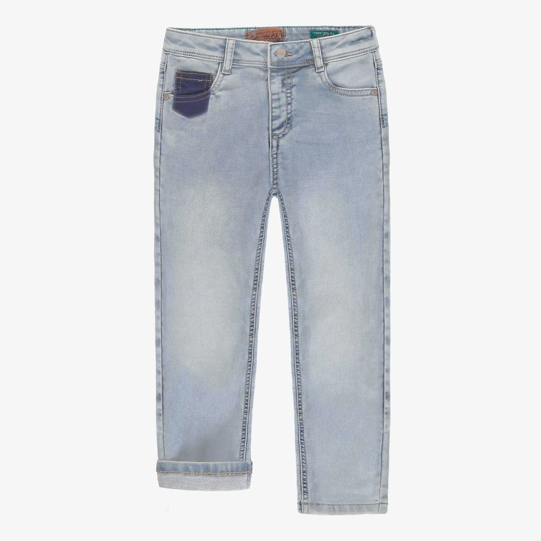 LIGHT BLUE JEANS WITH CONTRASTING POCKETS, CHILD