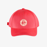 PINK CAP WITH ROUNDED PEAK AND EMBROIDERY, CHILD
