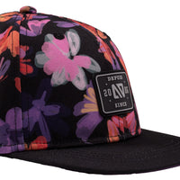 Black Floral Cap