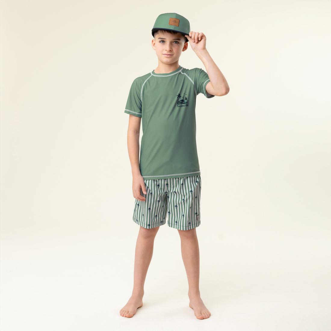 Green Colourblock Cap