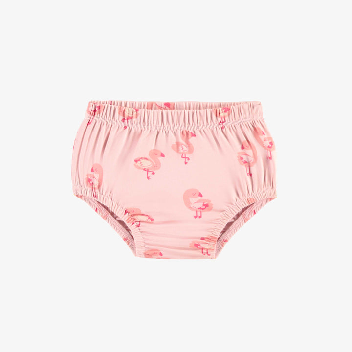 PINK DRESS AND BLOOMER IN STRETCH JERSEY WITH FLAMINGO ALL OVER PRINT, NEWBORN