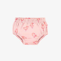 PINK DRESS AND BLOOMER IN STRETCH JERSEY WITH FLAMINGO ALL OVER PRINT, NEWBORN