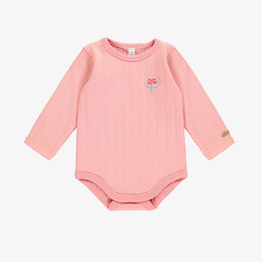 PINK BODYSUIT IN RIB KNIT, NEWBORN