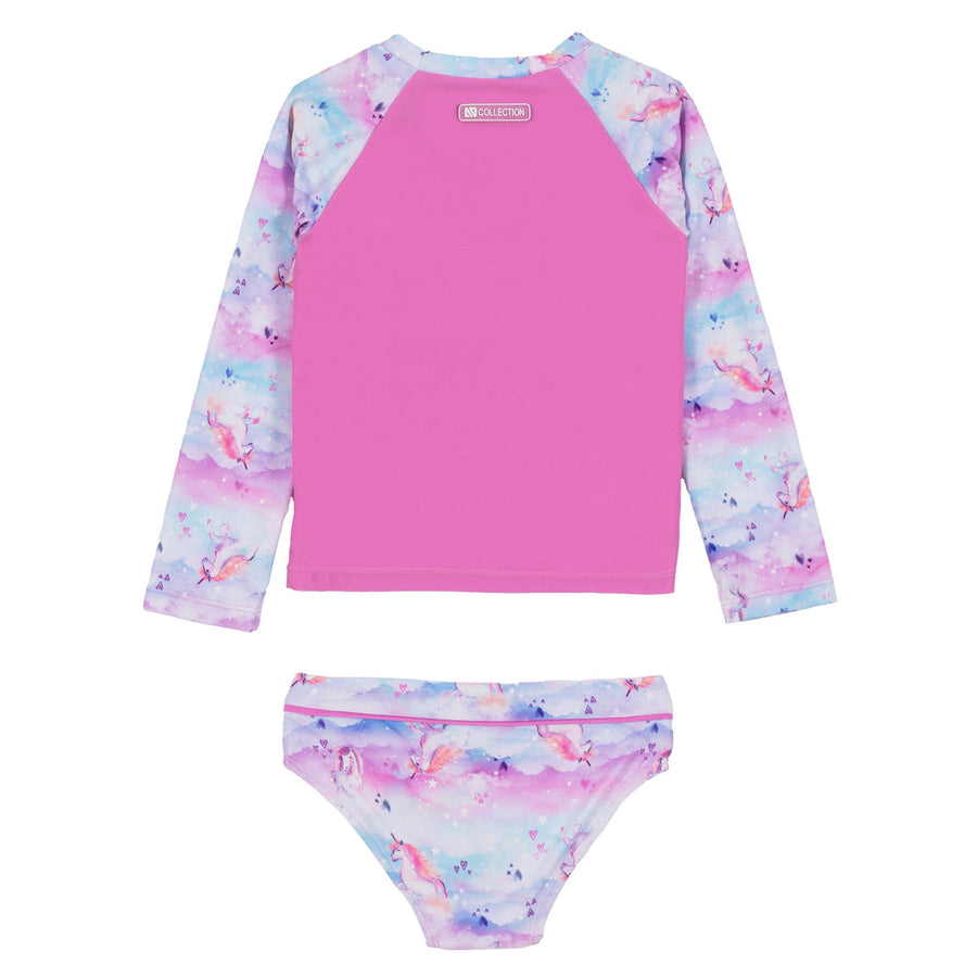 Girls' Two-Piece UV Swimsuit Pink