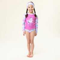 Girls' Two-Piece UV Swimsuit Pink