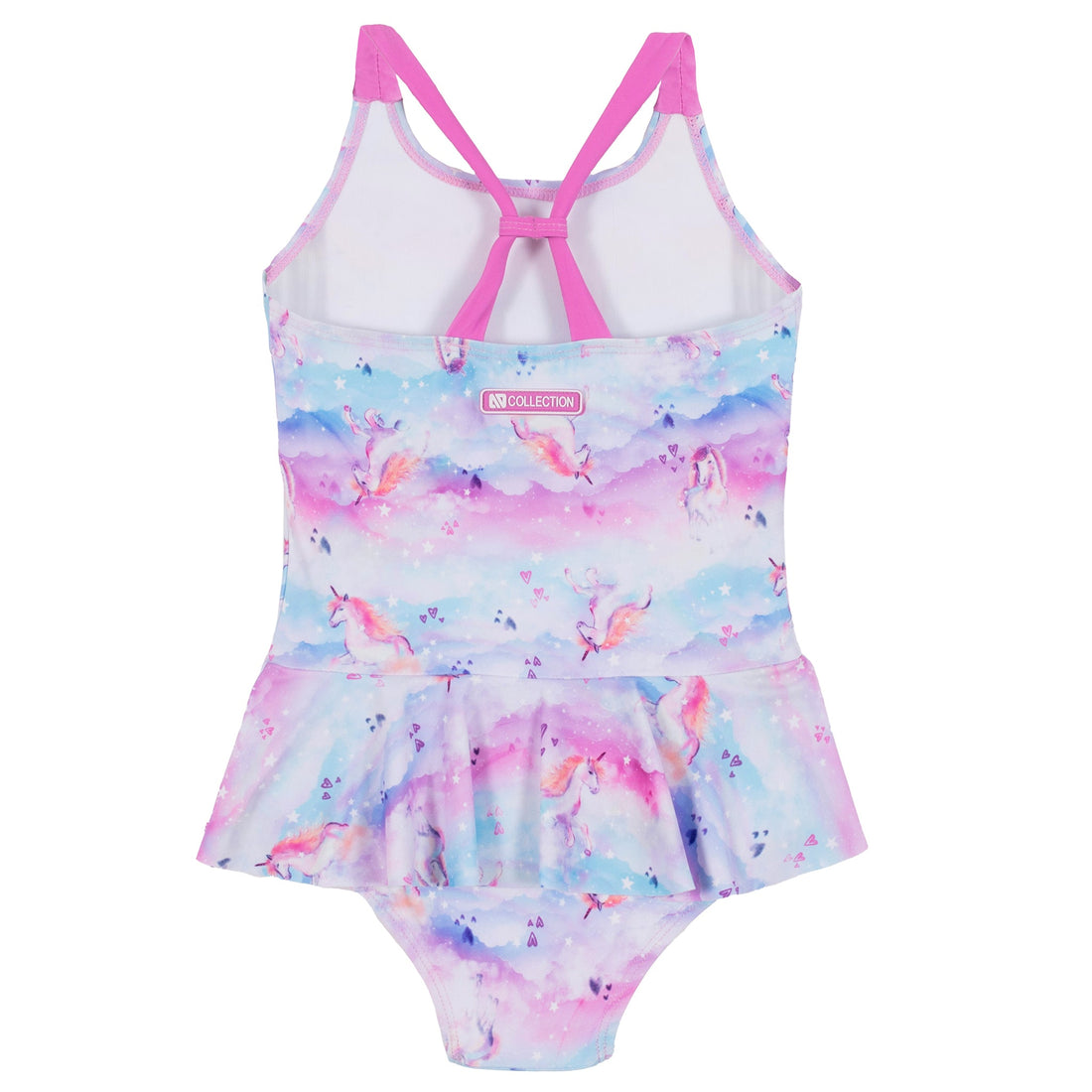 Girls' Pink One-Piece UV Swimsuit