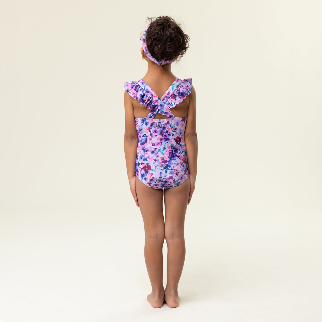 Girls' Lilac One-Piece UV Swimsuit