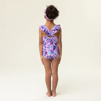 Girls' Lilac One-Piece UV Swimsuit