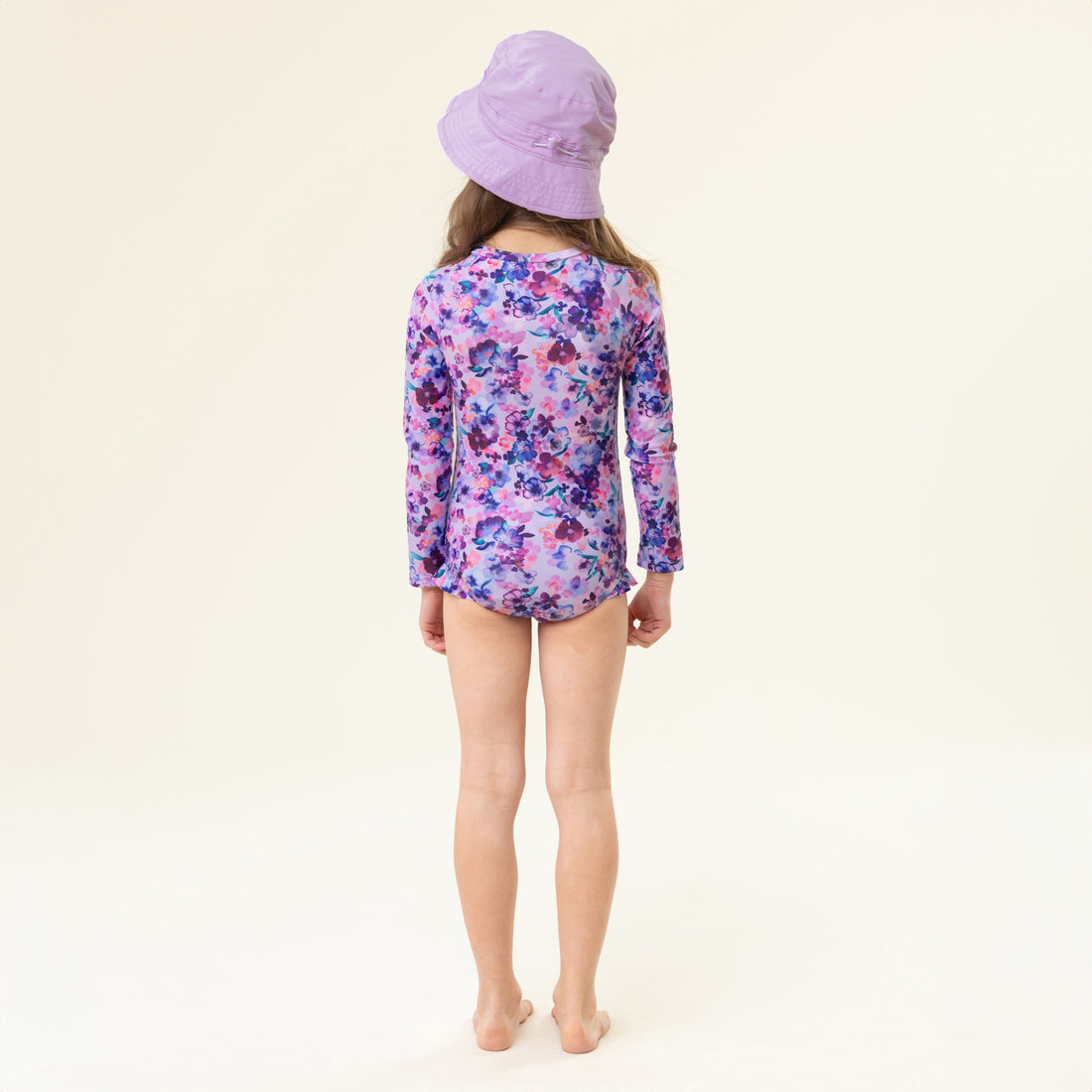 Long Sleeve Lilac One-Piece UV Swimsuit