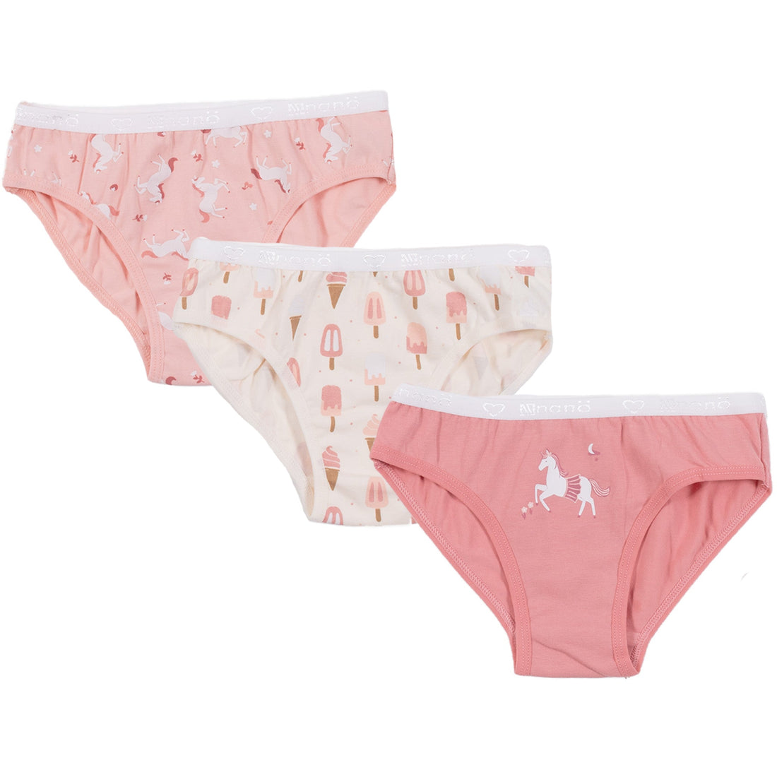 Girls' 3-pack Beige Panties