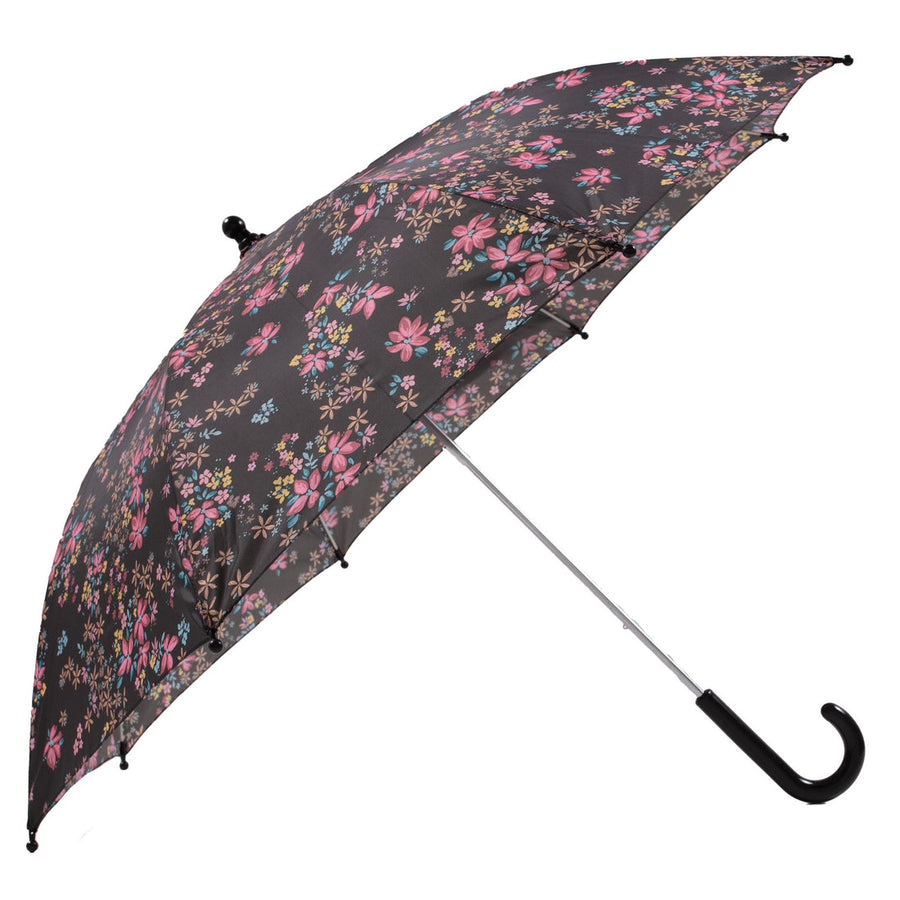 Black Floral Umbrella
