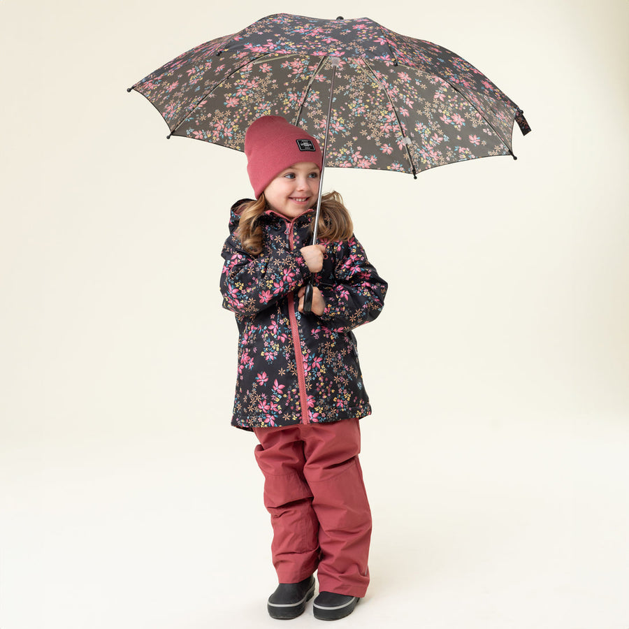 Black Floral Umbrella