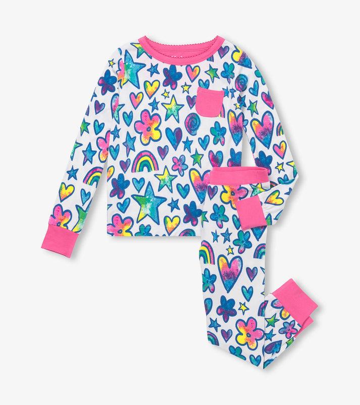 Watercolour Doodles Bamboo Pajama Set