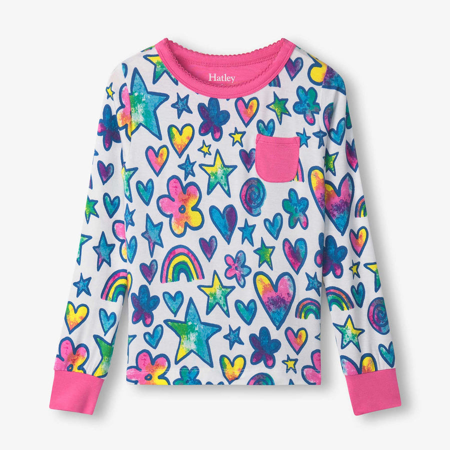 Watercolour Doodles Bamboo Pajama Set