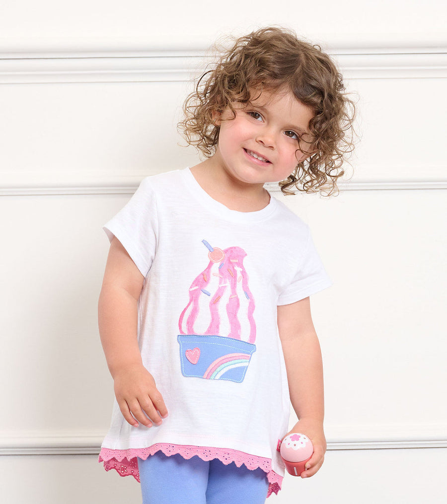 Ice Cream Sundae Eyelet Trim T-Shirt