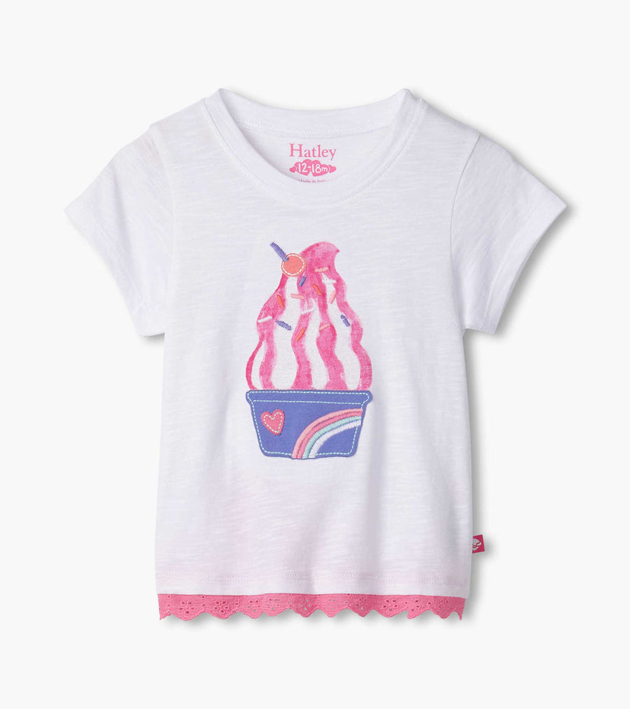 Ice Cream Sundae Eyelet Trim T-Shirt