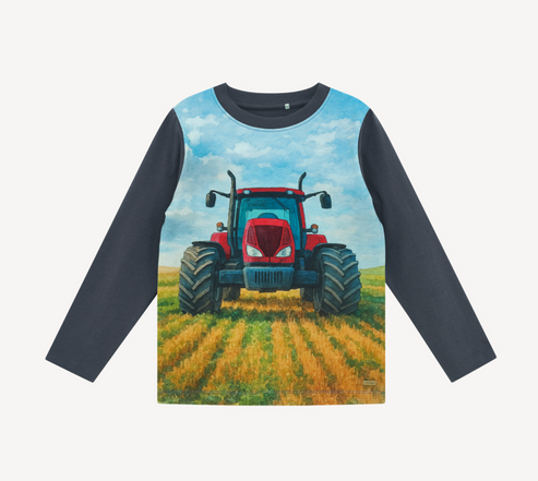 T-Shirt LS - Tractor Front Red