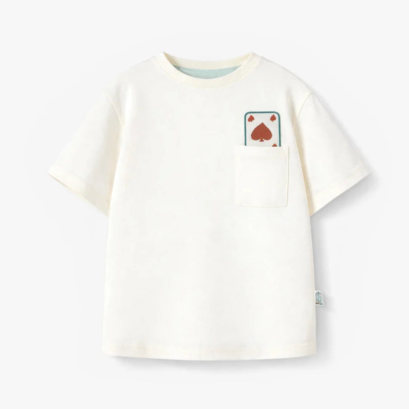 Cream T-shirt with back illustration, child