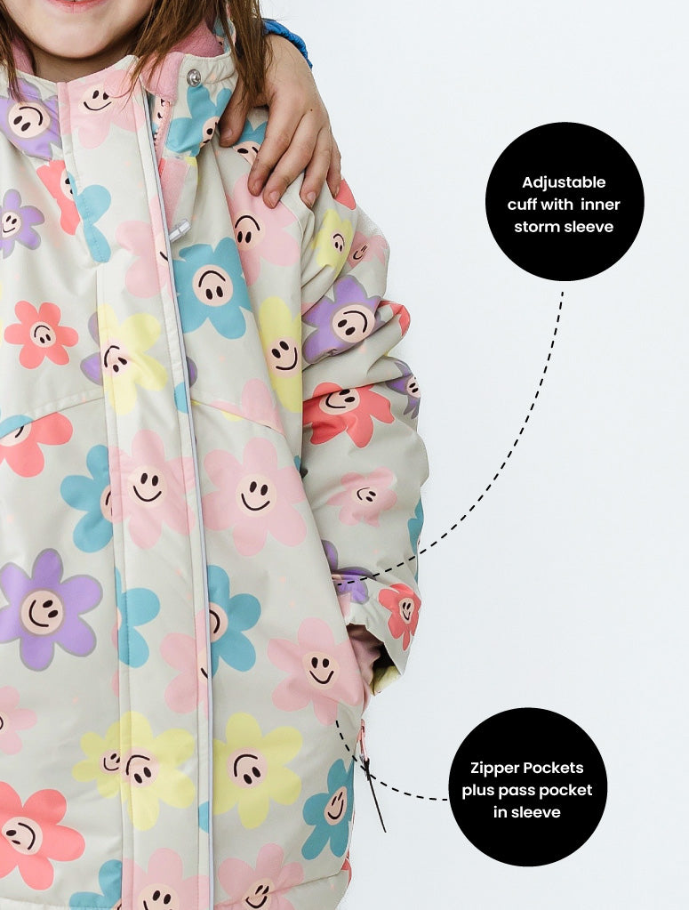 Snowrider Deep Winter Coat - Happy Daisy | Waterproof Windproof Eco