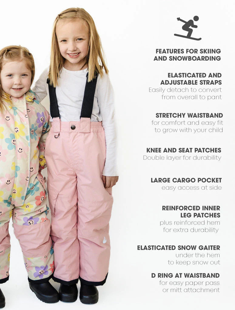 Snowrider Convertible Ski Overalls - Dusky Pink