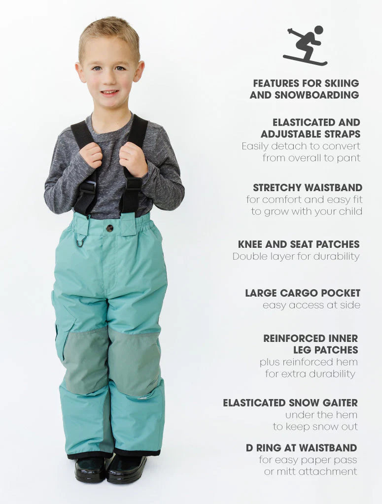 Snowrider Convertible Ski Overalls - Seafoam
