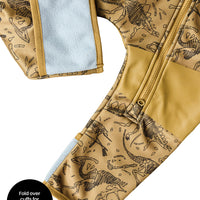 All-Weather Fleece Onesie - Dino Bones