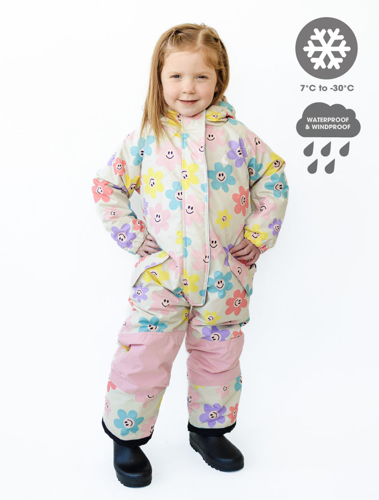 Snowrider One Piece Snowsuit - Happy Daisy | Waterproof Windproof Eco