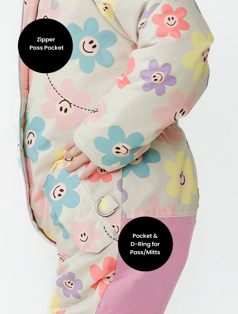 Snowrider One Piece Snowsuit - Happy Daisy | Waterproof Windproof Eco