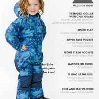 Snowrider One Piece Snowsuit - Pixel Peak | Waterproof Windproof Eco