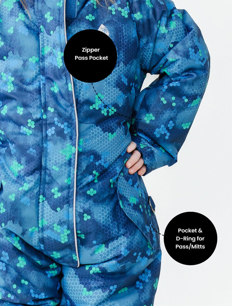 Snowrider One Piece Snowsuit - Pixel Peak | Waterproof Windproof Eco