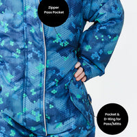 Snowrider One Piece Snowsuit - Pixel Peak | Waterproof Windproof Eco