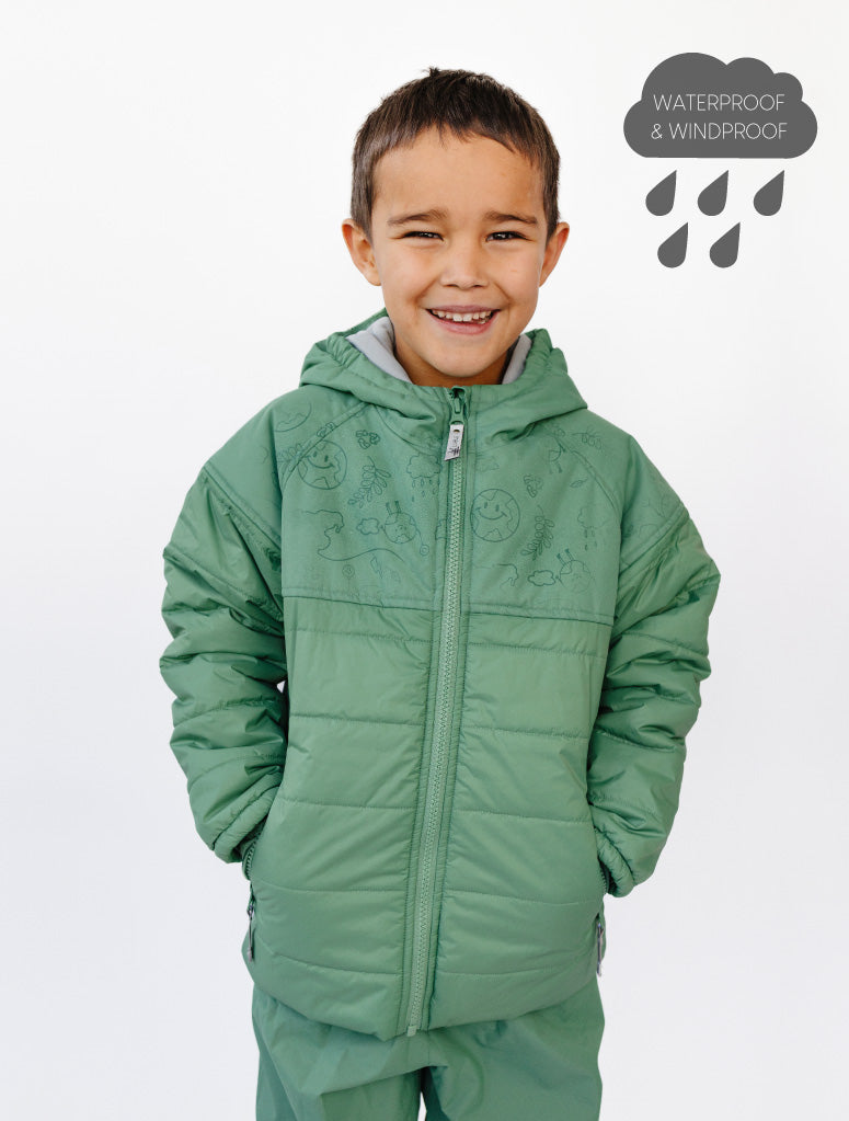 Hydracloud Puffer Jacket - Forest Moss | Happy Earth