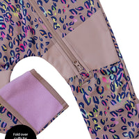 All-Weather Fleece Onesie - Rainbow Leopard