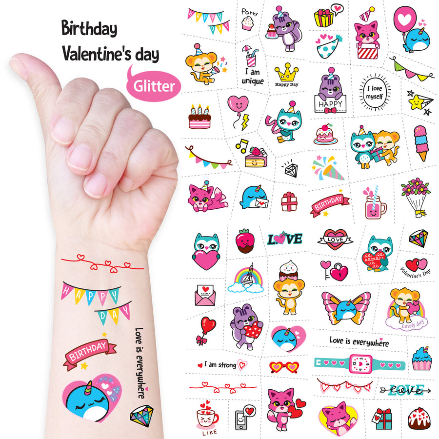 Non Toxic Temporary Tattoos For Kids (10 Sheets/ 150 Pcs)