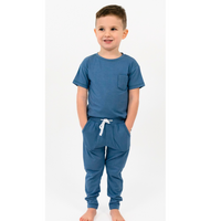 Drawstring Pocket Jogger Pants - Ocean Blue