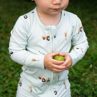 Footless Sleeper with Fold-over Cuffs - Tractors
