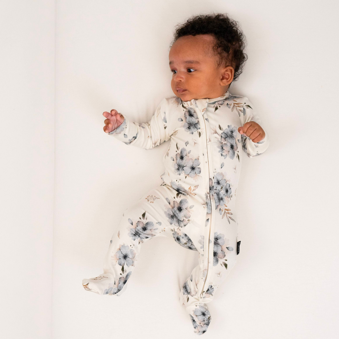 Footed Zipper Sleeper - Frosty Floral