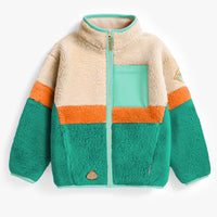 Colorblock plush jacket, child