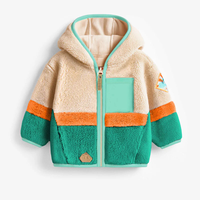 Colorblock plush jacket, baby