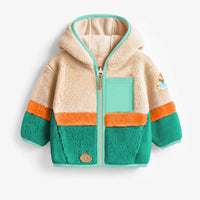 Colorblock plush jacket, baby