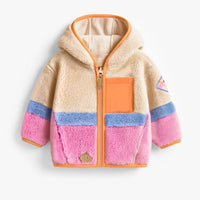 Colorblock plush jacket, baby