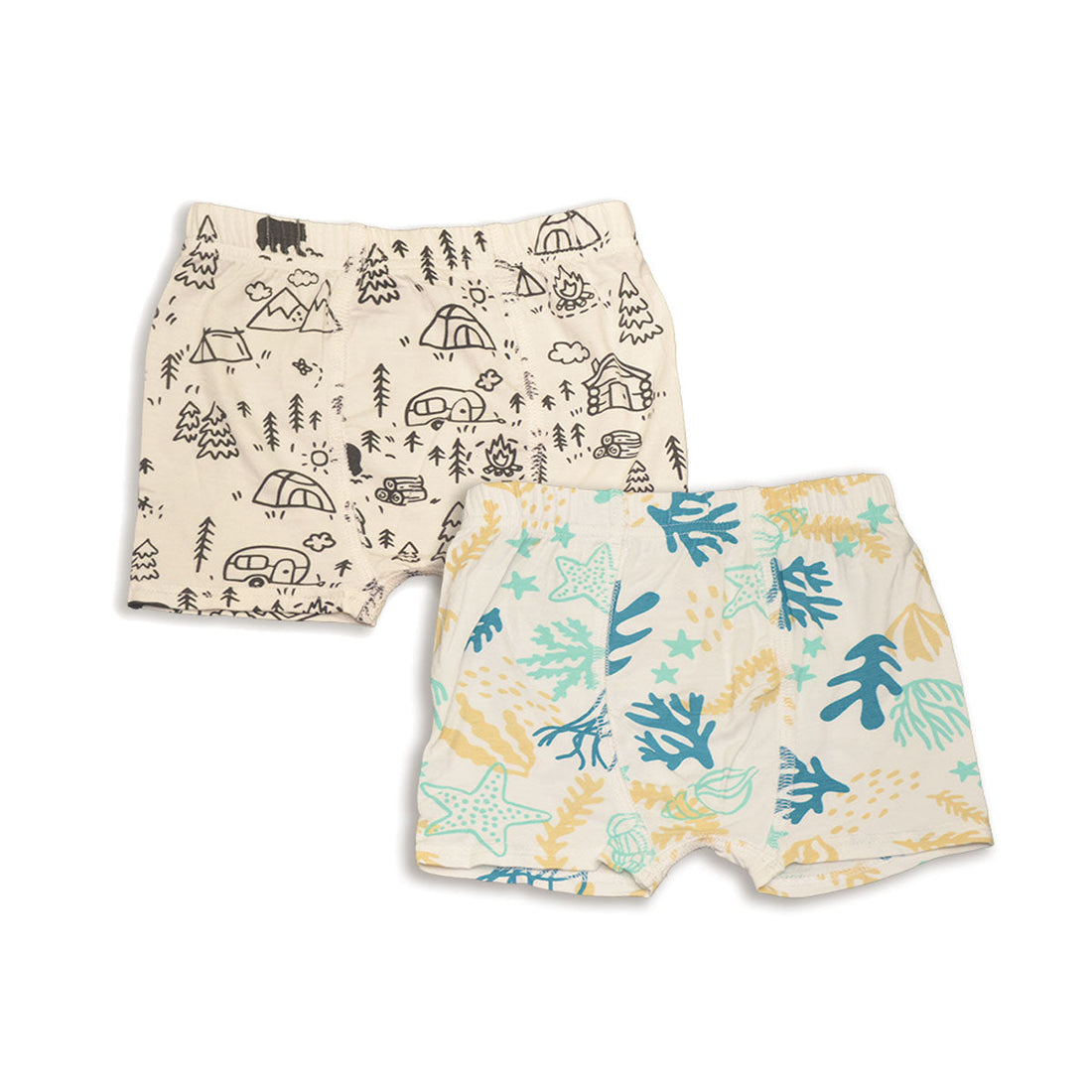 Bamboo Underwear Shorts 2 pack (Reef & Doodle Camp Print)