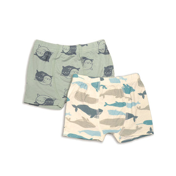 Bamboo Underwear Shorts 2 pack (Seals & Whale Print)
