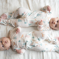 Bamboo Footies with Two Way Zipper (Deer Forest Print)
