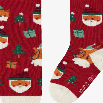 RED SOCKS WITH FESTIVE PATTERNS, BABY